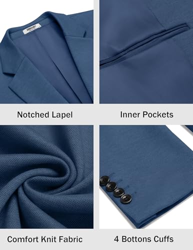 Image of COOFANDY Men's Casual Knit Blazer Two Button Lightweight Sport Coats Suit Jacket