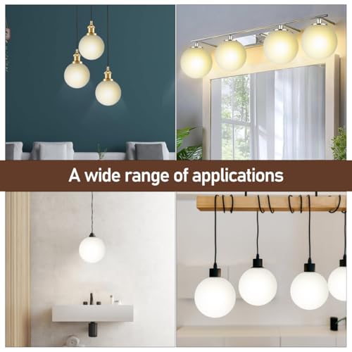 Image of Kichvoe Globe Lampshade Replacement 3.1 Inch Acrylic White Lamp Shade for Wall and Post Light Fixtures Compatible with G9 Socket