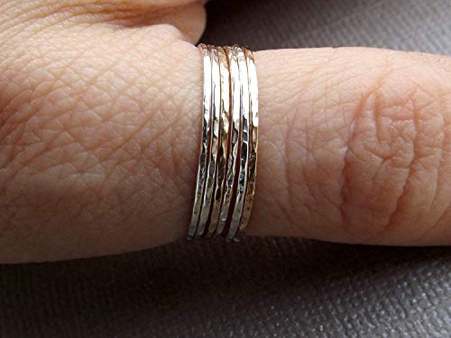 Build A Set! Super Skinny Stacking,Knuckle, or Thumb Rings,Gold Rings,Stacking Rings,Knuckle Rings,Skinny Rings,Thin Rings, Hammered Ring