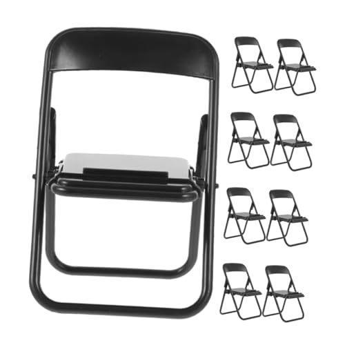 Sosoport 9stücke Miniatur-klappstuhl Als Handy-ständer Und Puppenmöbel Aber Stabil Für Desktop-Organisation Und Modellbau