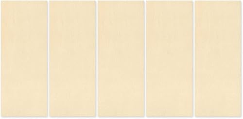 Manualidades naturales sin pintar, listones de madera para manualidades, juego de 5 (2 x 5 pulgadas)