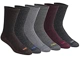 Dickies Men's Dri-Tech Essential Moisture Control Crew Socks, Available in M-XXL (6, 12 Pairs), Char Assorted (6 Pairs), Large