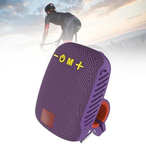 Pomya Bike Bluetooth Speaker, IPX5 Water Proof Wireless Speaker with FM Radio, Portable Handlebar, USB Rechargeable for Cycling (Purple) - 2