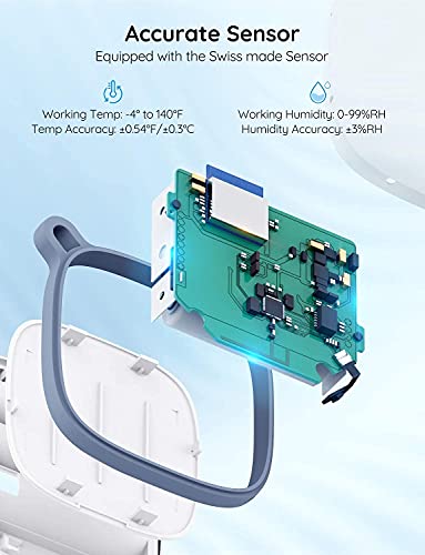 Govee WiFi Hygromètre numérique, capteur de température intelligent d'humidité intérieure avec notification d'application, 2 Stockage de données gratuit des années, moniteur à distance pour la cave à vin de l'incubateur de serre de chambre