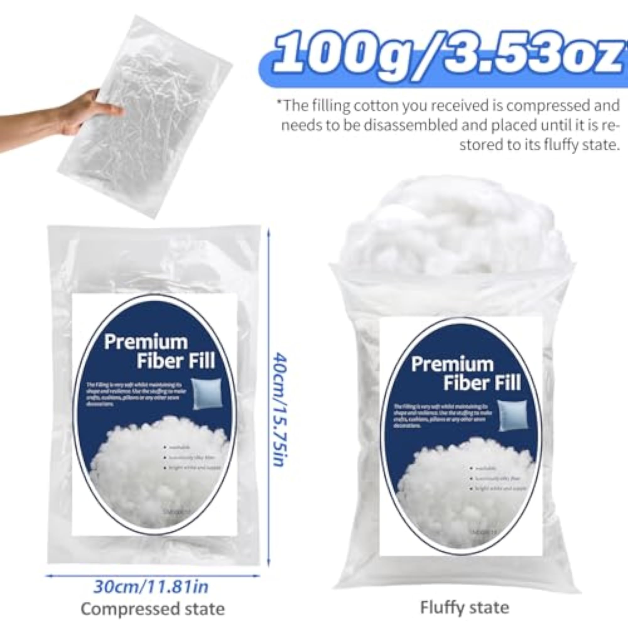 Polyester Fiber Fill, 100g