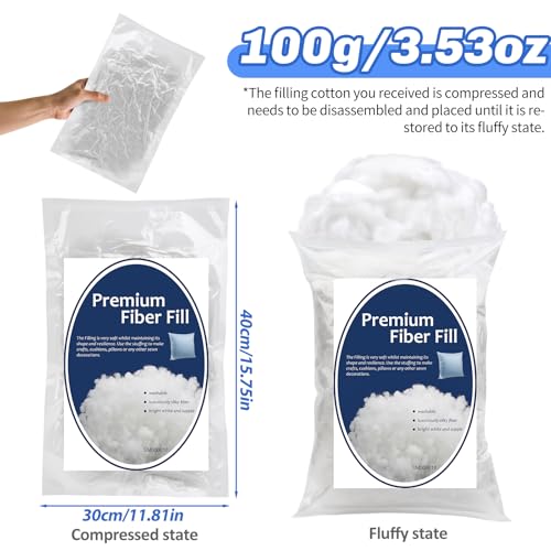 Image of Bupete 3.5oz /100g Polyfill Stuffing, Stuffings for Stuffed Animals | (1.8oz~4.18lb) Stuffing for Crochet Animals, Crochet Stuffing, Fiber Filling Stuffings for Stuffed Animals