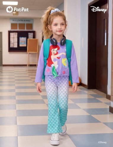Image of Disney Girls Outfits Long Sleeve Knot Front Shirt Flare Pants 2PC Clothes