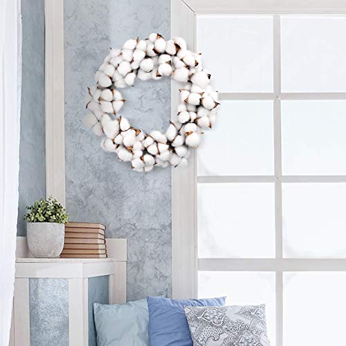 12 Inch Cotton Wreath Cotton Boll Wreath Rustic Wreaths For Front Door Wedding Decoration #TOP5