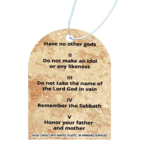 Image of A-Z Bible Products Christian Car Air Fresheners - 3 Pack Hanging Auto Accessories with Ten Commandments - Fresh Air Scent - Faith-Based Scripture Car Decor and Inspirational Christian Gift