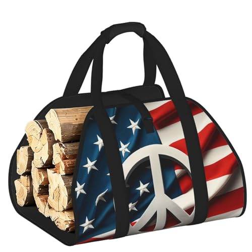 Grand sac de transport de bois de chauffage en tissu Oxford 600D noir
