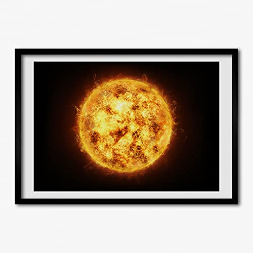 Peinture Photo Soleil Premium Cadre MDF 70x50 cm Tulup Tableau Décoratif en Bois