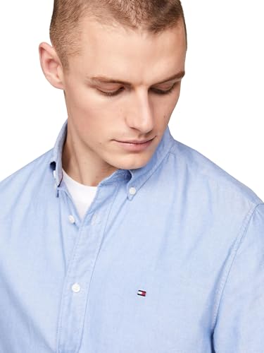 Image of Tommy Hilfiger Men's Long Sleeve Oxford Shirts in Regular Fit, Men's Button Down Shirts, Also Available in Big and Tall