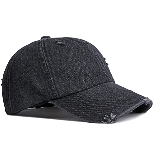 Image of Vintage Washed Denim Distressed Dad Hats Baseball Caps for Men Women