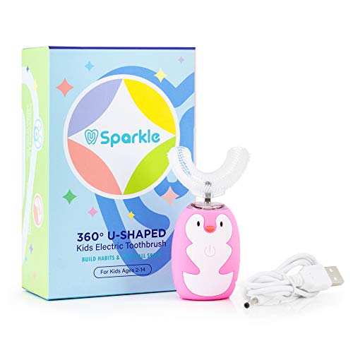 USparkle 360 Degree U-Shape Kids’ Electronic Toothbrush Teeth Whitening Voice Recording (white)