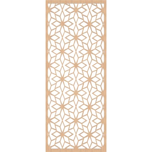 Image of 21 3 /8 inchW x 54 3 /8 inchH x 3 /8 inchT Lake Decorative Fretwork Wood Wall Panels, Hickory