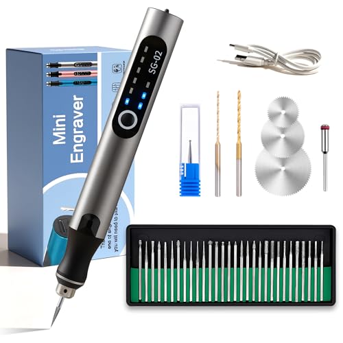 USB Rechargable Engraving Machines Pen with 35bits,Mini Electric Engraver Etching Machines Cordless Rotary Tools Engraved Jewelry Stone Metal Plastic Wood Resin