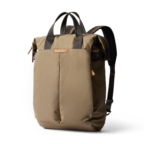 Image of Bellroy Tokyo Totepack, Convertible Backpack Tote Bag - Khaki | Water-resistant woven convertible backpack and tote bag for work and everyday carry