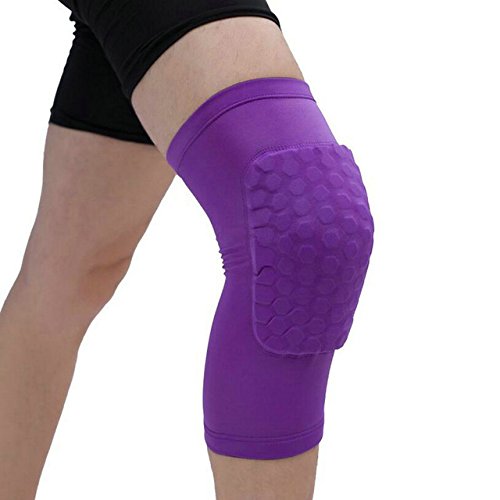 Purple, XL Functional honey comb Antiimpact Knee Pads Breathable Leg