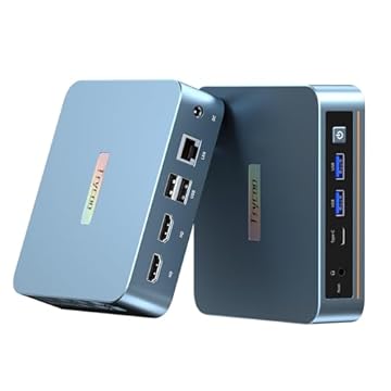 Trycoo Mini PC 12º N95, 16GB DDR4 512GB SSD, WI6 Alder Lake N95 Desktop Mini Computador com Type-C, Dual HD, Ethernet LAN RJ45, Tela Tripla 4K, WiFi5, BT4.2