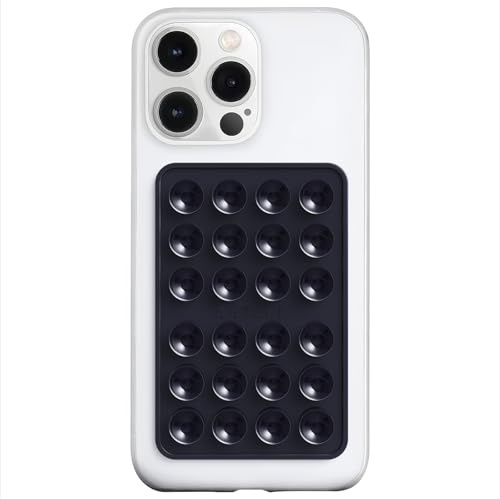 Image of PKYAA Silicone Suction Phone Case Adhesive Mount, Upgraded Super Strong Grip, Durable, Easy to Use, Hands-Free Sticky Phone Holder for Selfies, Tiktok Videos, 2.56 inchx3.94 inch (Black)
