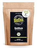 Biotiva Basilikum gerebelt Bio 100g - lat. Ocimum basilicum - zum Würzen von mediterranen Speisen - kontrolliert und zertifiziert in Deutschland
