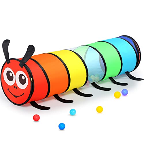 Kids Play Tunnel For Toddlers, Colorful Pop Up Crawl Through Tunnel Play Tent For Infant Baby Or Dog Cat Pets With Breathable Mesh, Collapsible Gift For Boy And Girl Games Indoor And Outdoor Toys #TOP1