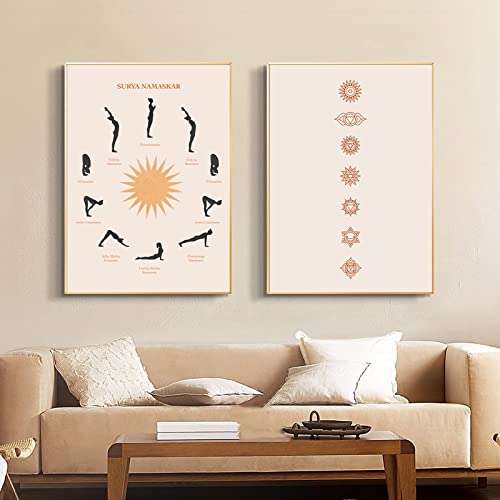 Affiches de yoga abstrait boho pour créer un salon zen et harmonieux
