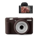 Frevyve Case for Sony ZV-1F, ZV-1 II Vlog Camera Accessories, ZV1F Soft Silicone Protective Case, Slim Fit Sleeve with ZV 1F / ZV-1 II Screen Protector, Lightweight, Anti-Scratch (Brown)