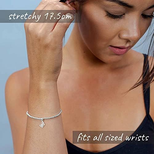 Lu Bella Friendship Bracelets Birthday Gifts For Women. Birthday Gifts For Friends. Personalised Best Friend Silver Charm Bracelet For Her 18th, 21st 40th or 50th Birthday