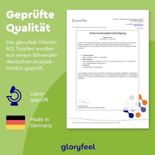 Vitamin B12 Tropfen (50ml) - 500µg Hochdosiert - 2 Aktivformen Methyl- & Adenosylcobalamin - Alkoholfrei & Vegan - Hoch bioverfügbar, laborgeprüft, ohne Zusätze in Deutschland hergestellt