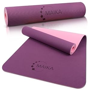Maika Yoga Mat Non Slip, Pilates Fitness Mats, Eco Friendly, Anti-Tear 1/4″ Thick Yoga Mats for Women, Exercise Mats for Home Workout, Includes health/Yoga program free access
