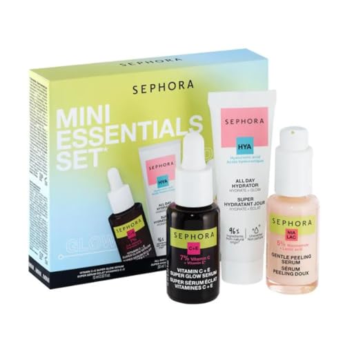 Sephora Favorites Limited Edition Mini Essentials Skincare Set - Glow Serum - Peeling Serum - Face Hydrator - Travel Size