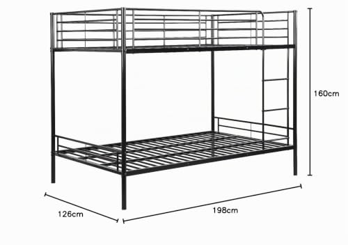 Vente-unique - Lits superposés - 2 x 120 x 190 cm - Noir - DUOTIS II – vue 3