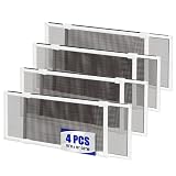 4 Pack Expandable Window Screen, 2 Way Sliding Adjustable Window Screen, Horizontal (10' H x...