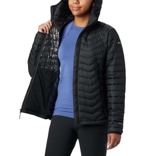 Columbia Powder Lite, Veste à capuche, Femme,Noir (Black),S