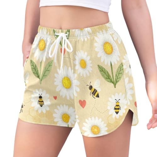 Pantalones cortos de baño con abertura lateral de mujer para verano 2