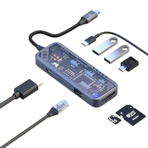 MicroPack USB C Hub 8 in 1, 100W PD Charging, 4K@60Hz HDMI, 3 USB 3.2 GEN1 5Gbps, TF/SD Card Reader, Gigabit Ethernet, Multi-Port Adapter Docking Station for MacBook ProAir iPad Laptop Type C Devices -  MICROPACK Digitally Yours