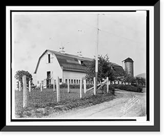 Historic Framed Print, Dairy barn at Moatview Farm, near Lynchburg, Va.(?).Bell Studio, Lynchburg., 17-7/8" x 21-7/8"