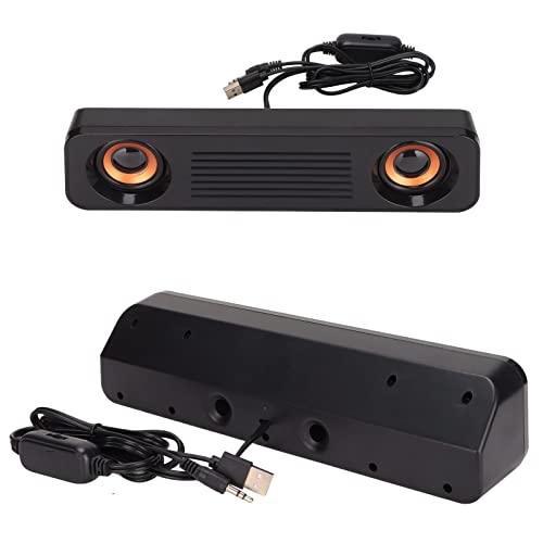 YUYTE Altoparlante per Computer, Altoparlanti Desktop Stereo Cablati, qualità del Suono Surround a 360 °, per Computer TV con Alimentazione USB, Spina da 3,5 Mm