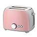 PLEASUR 2 Scheiben Toaster, extra breiter Schlitz Edelstahl Toaster, Abtauen Schlitz Frühstück Toaster, Pink