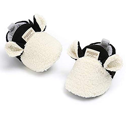 Image of RVROVIC Baby Boys Girls Cozy Fleece Boots with Non Skid Bottom Warm Winter Socks Slippers