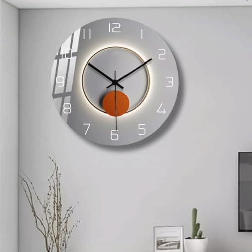 Pendule murale noire et silencieuse pour salon et chambre