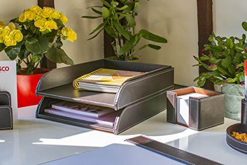 Osco Faux Leather Letter Tray - Bruin - Afbeelding 6