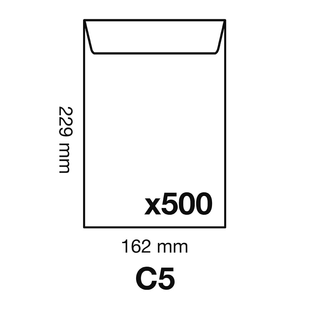 Clairefontaine 742C - Boite de 500 Pochettes Kraft Milleraies Brun C5-162x229 mm - Auto-Adhésives - 90g/m²