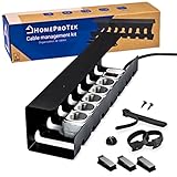 Ideales Komplettset - Nicht einfach nur einen Kabel Organizer Schreibtisch, sondern eine komplettset Kabel Organizer Lösung die enthälten 1 große kabelwanne, 2 Befestigungsschrauben, 2 Kabelhalter, 3 Kabelclips und 5 Kabelbinder
