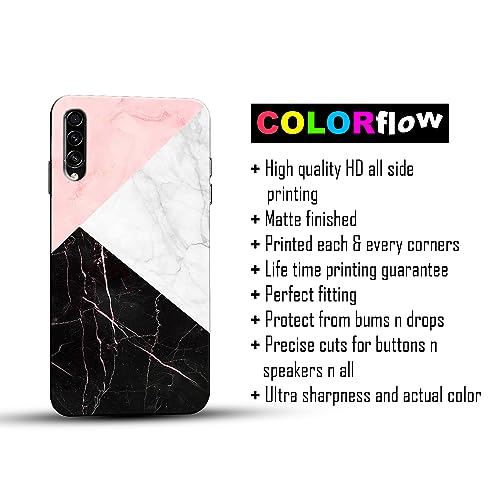 Image of COLORflow Back Cover Compatible with Samsung Galaxy A70 | Beautiful Black White Pink Marble | Designer Printed Hard CASE Bumper Back Cover