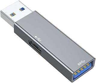 Aluminum Alloy USB Hub USB3.0 to Type C + USB3.0 Female Adapter Converter for Laptop Keyboard Charging & Data Transfer USB Type C Adapter USB C Hub with USB3.0 USB C Female to USB Male Adapter USB C