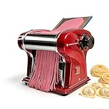 Macchina per Pasta Elettrica SHILINTONG - Macchina per Fare la Pasta Fresca con Doppia Lama in Acciaio Inossidabile - 1.5mm (Tonda) e 4mm (Piatta) - Per Uso Domestico e Commerciale