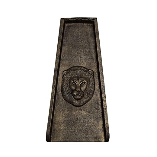 Oakland Living AZLION-SB-Bronze Lion Cast Aluminum Metal Downspout Gutter 24 in. Heavy Splash Block