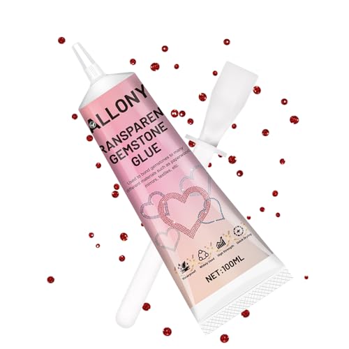 Allony 100ml Pegamento Textil para Piedras Decorativas, Pegamento para Joyas, Pegamento Gemas para Aplicar Cristales, Diamantes de Imitación, Arte y Manualidades y Accesorios de Moda (A)